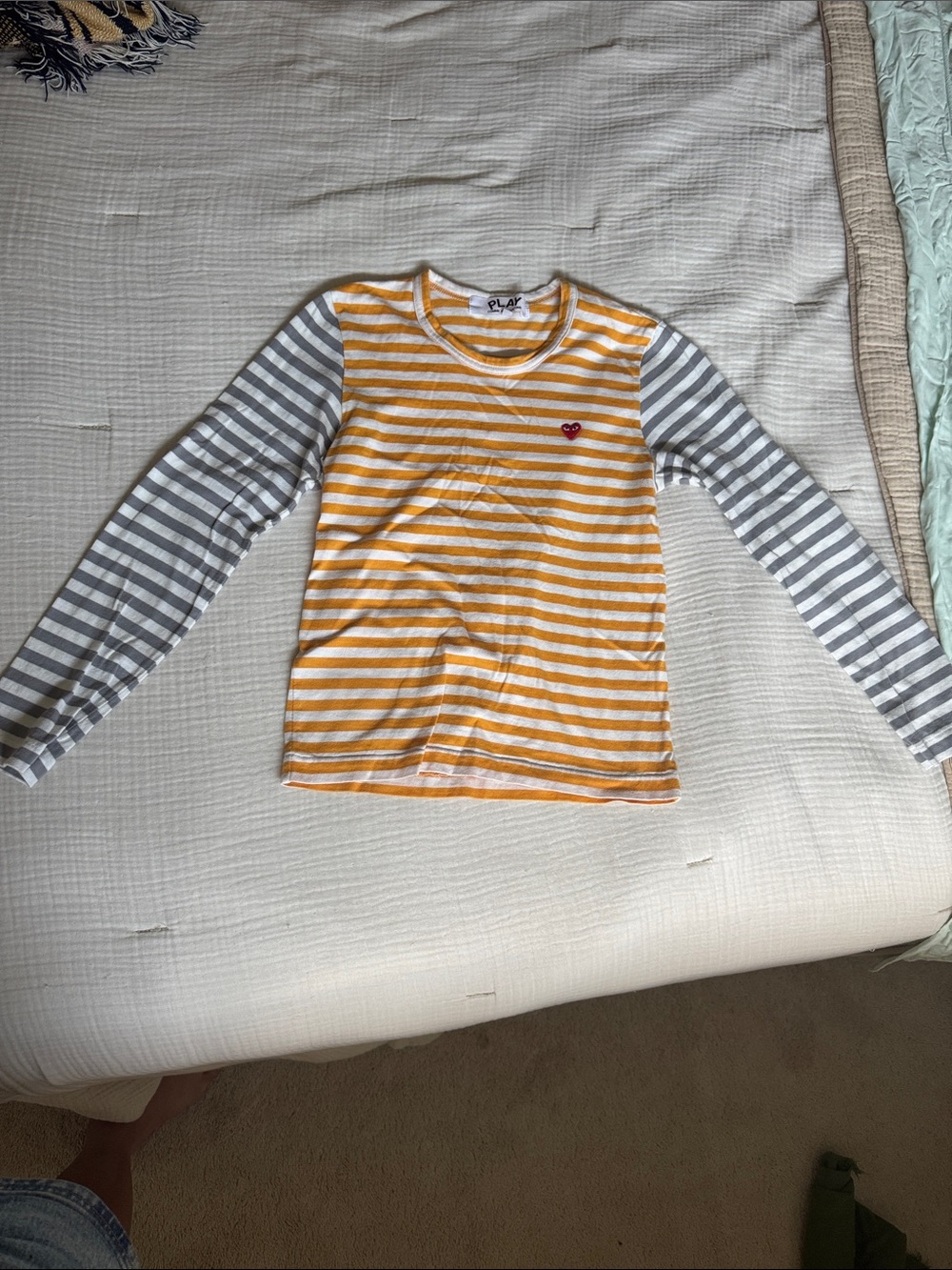 Perfect condition xs comme des garçons long sleeve cotton stripe top